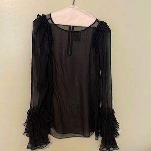 Thomas Wylde LA sheer ruffled blouse size M